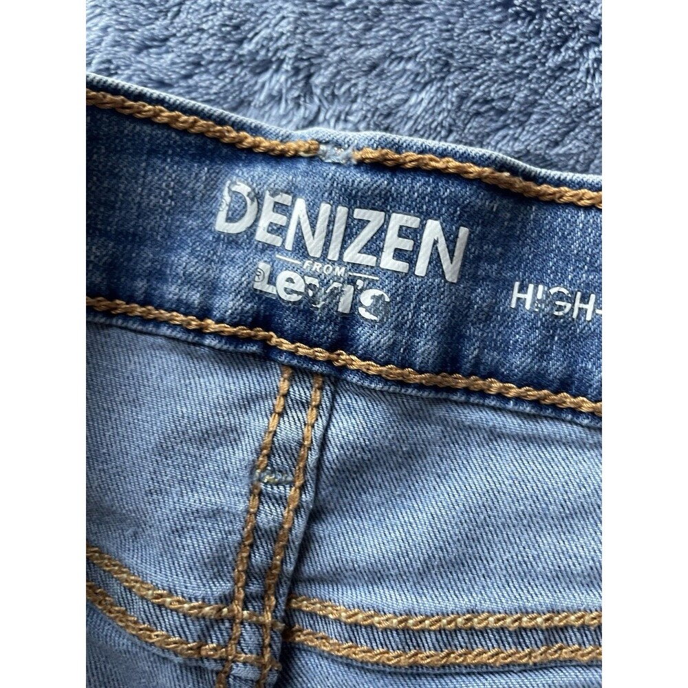 Denizen From Levis Womens Shorts High Rise Shortie Roll Tab Hem Blue Size W30 - Picture 7 of 9